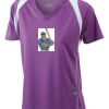  James & Nicholson Ladies' Running-T (paars/wit) Thumbnail