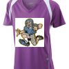  James & Nicholson Ladies' Running-T (paars/wit) Thumbnail