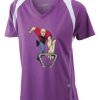  James & Nicholson Ladies' Running-T (paars/wit) Thumbnail