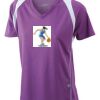  James & Nicholson Ladies' Running-T (paars/wit) Thumbnail