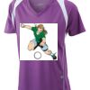  James & Nicholson Ladies' Running-T (paars/wit) Thumbnail