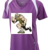  James & Nicholson Ladies' Running-T (paars/wit) Thumbnail