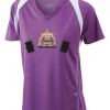  James & Nicholson Ladies' Running-T (paars/wit) Thumbnail