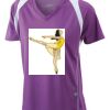  James & Nicholson Ladies' Running-T (paars/wit) Thumbnail