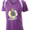  James & Nicholson Ladies' Running-T (paars/wit) Thumbnail