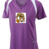  James & Nicholson Ladies' Running-T (paars/wit) Thumbnail