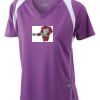  James & Nicholson Ladies' Running-T (paars/wit) Thumbnail