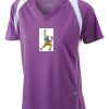  James & Nicholson Ladies' Running-T (paars/wit) Thumbnail