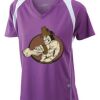  James & Nicholson Ladies' Running-T (paars/wit) Thumbnail