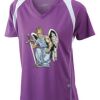  James & Nicholson Ladies' Running-T (paars/wit) Thumbnail