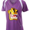  James & Nicholson Ladies' Running-T (paars/wit) Thumbnail