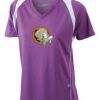  James & Nicholson Ladies' Running-T (paars/wit) Thumbnail