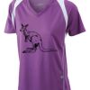  James & Nicholson Ladies' Running-T (paars/wit) Thumbnail