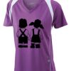  James & Nicholson Ladies' Running-T (paars/wit) Thumbnail
