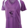  James & Nicholson Ladies' Running-T (paars/wit) Thumbnail