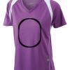  James & Nicholson Ladies' Running-T (paars/wit) Thumbnail