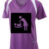  James & Nicholson Ladies' Running-T (paars/wit) Thumbnail