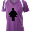  James & Nicholson Ladies' Running-T (paars/wit) Thumbnail