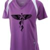 James & Nicholson Ladies' Running-T (paars/wit) Thumbnail