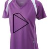  James & Nicholson Ladies' Running-T (paars/wit) Thumbnail