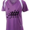  James & Nicholson Ladies' Running-T (paars/wit) Thumbnail