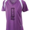  James & Nicholson Ladies' Running-T (paars/wit) Thumbnail