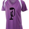  James & Nicholson Ladies' Running-T (paars/wit) Thumbnail