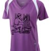  James & Nicholson Ladies' Running-T (paars/wit) Thumbnail
