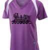  James & Nicholson Ladies' Running-T (paars/wit) Thumbnail