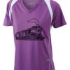  James & Nicholson Ladies' Running-T (paars/wit) Thumbnail