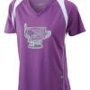  James & Nicholson Ladies' Running-T (paars/wit) Thumbnail